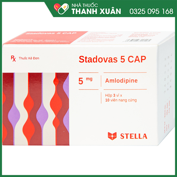 Stadovas 5mg trị tăng huyết áp, đau thắt ngực